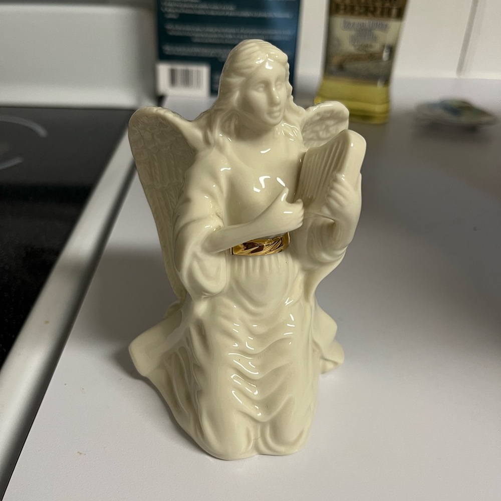 Lenox Cream Angel with Gold Accents. 5" Like new